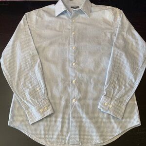 Apt. 9 Light Blue Square Patterned Dress Shirt